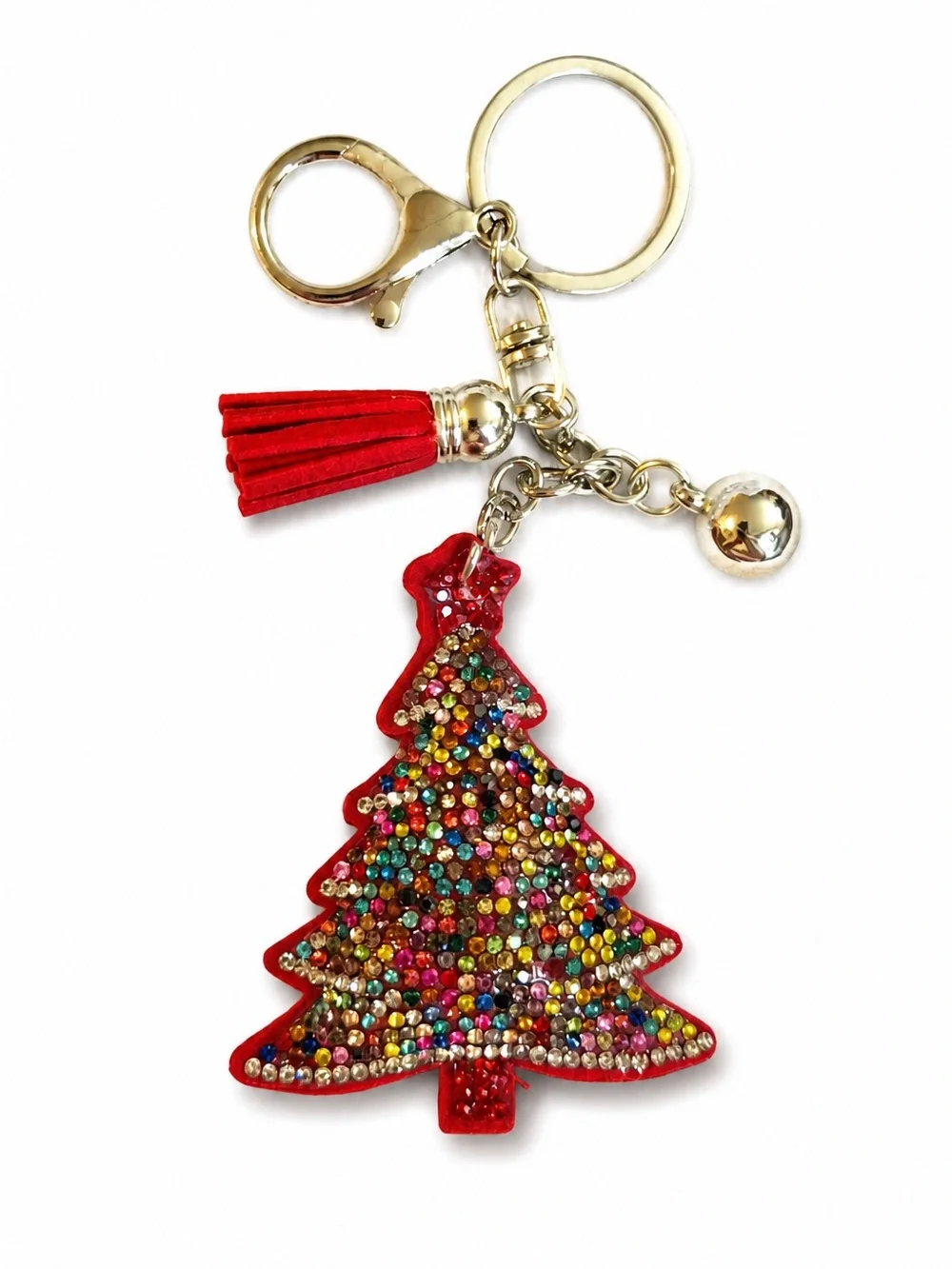 Christmas Tree Crystal Keychain
